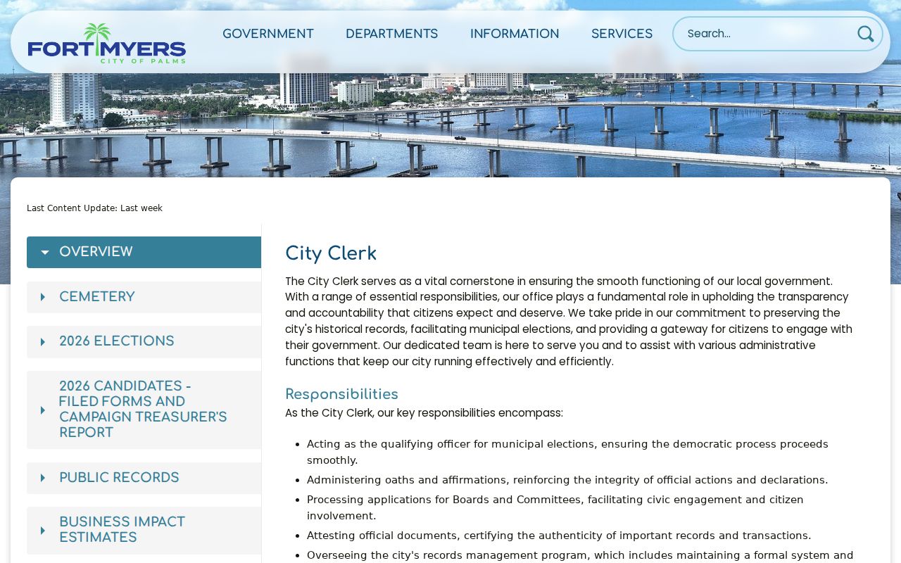 Fort Myers residents directory City Clerk records