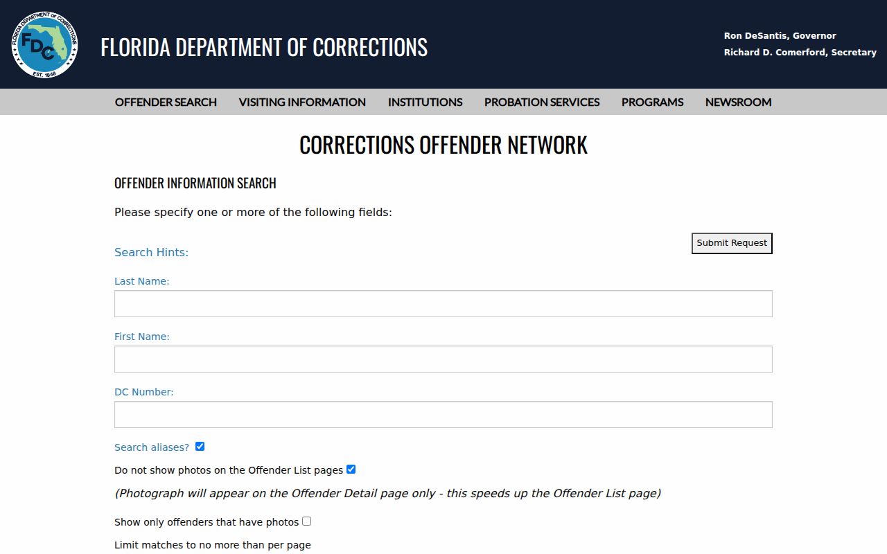 Fort Myers resident lookup through Florida corrections records
