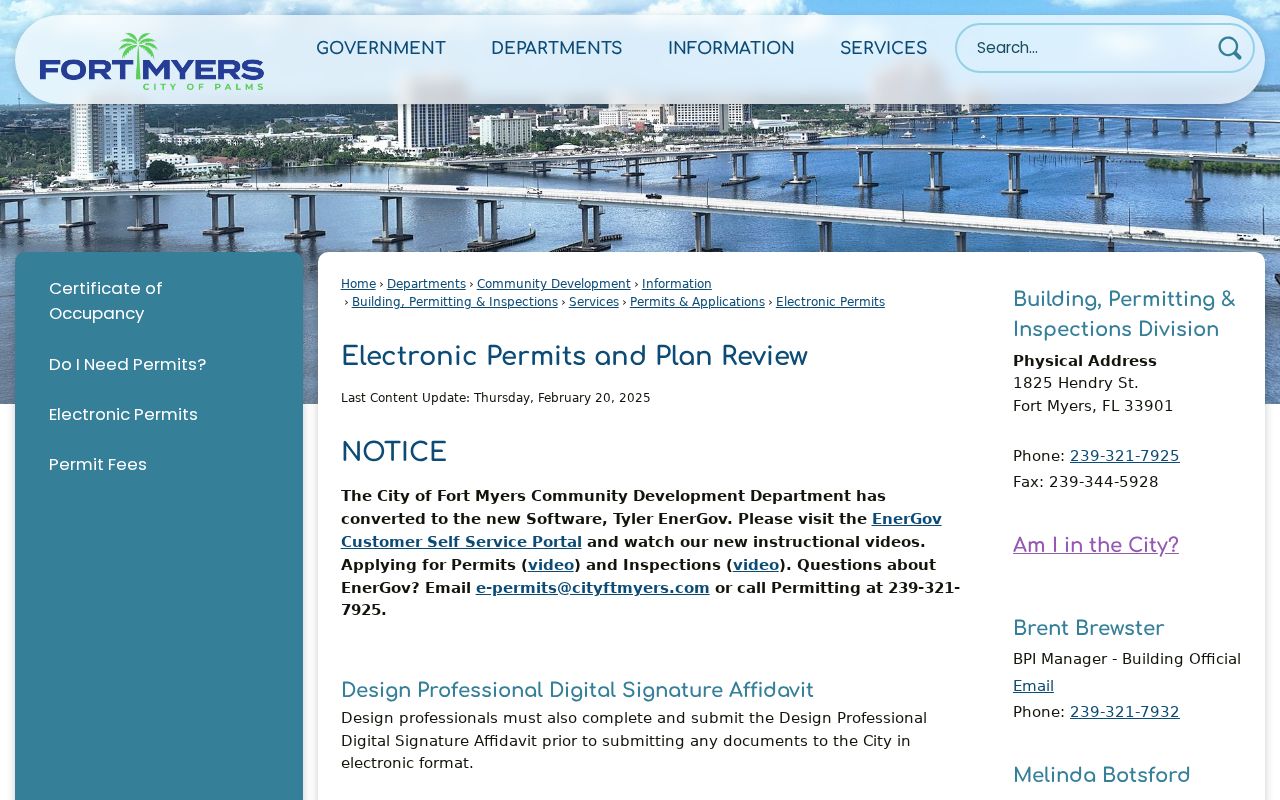 Fort Myers Tyler EnerGov electronic permit record page